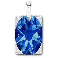 Onyourcases Sapphire Diamond Custom Luggage Tags Personalized Name Brand PU Leather Luggage Tag With Strap Awesome Baggage Hanging Suitcase Bag Tags Top Name ID Labels Travel Bag Accessories