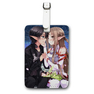 Onyourcases Sword Art Online Kirto and Asuna Custom Luggage Tags Personalized Name Brand PU Leather Luggage Tag With Strap Awesome Baggage Hanging Suitcase Bag Tags Top Name ID Labels Travel Bag Accessories
