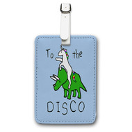 Onyourcases Unicorn To The Disco Custom Luggage Tags Personalized Name Brand PU Leather Luggage Tag With Strap Awesome Baggage Hanging Suitcase Bag Tags Top Name ID Labels Travel Bag Accessories