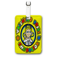 Onyourcases Valentino Rossi Yellow The Doctor Custom Luggage Tags Personalized Name Brand PU Leather Luggage Tag With Strap Awesome Baggage Hanging Suitcase Bag Tags Top Name ID Labels Travel Bag Accessories