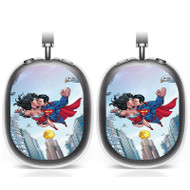 Onyourcases Superman and Wonder Woman Kiss Custom AirPods Max Case Cover Personalized Transparent TPU Shockproof Smart Protective Cover Shock-proof Dust-proof Slim Best Accessories Compatible with AirPods Max