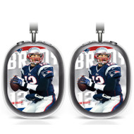 Onyourcases Tom Brady New England Patriots Custom AirPods Max Case Cover Personalized Transparent TPU Shockproof Smart Protective Cover Shock-proof Dust-proof Slim Best Accessories Compatible with AirPods Max