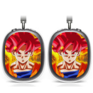 Onyourcases Goku Super Saiyan God Dragon Ball Red Custom AirPods Max Case Cover Personalized Transparent TPU Top Art Shockproof Smart Protective Cover Shock-proof Dust-proof Slim Accessories Compatible with AirPods Max