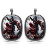 Onyourcases Iron Man vs Captain America Civil War Fight Custom AirPods Max Case Cover Personalized Transparent TPU Top Art Shockproof Smart Protective Cover Shock-proof Dust-proof Slim Accessories Compatible with AirPods Max