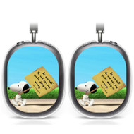 Onyourcases Snoopy The Peanuts Be Your Self Custom AirPods Max Case Cover Personalized Transparent TPU Top Art Shockproof Smart Protective Cover Shock-proof Dust-proof Slim Accessories Compatible with AirPods Max