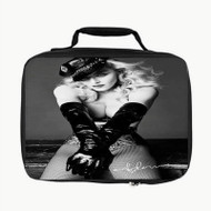 Onyourcases Madonna Black and White Signature Custom Lunch Bag Personalised Photo Brand Adult Kids School Bento Food School Picnics Work Trip Lunch Box Birthday Gift Girls Boys Tote Bag New