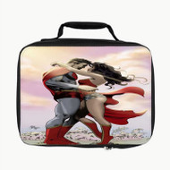 Onyourcases Superman and Wonder Woman Custom Lunch Bag Personalised Photo Brand Adult Kids School Bento Food School Picnics Work Trip Lunch Box Birthday Gift Girls Boys Tote Bag New