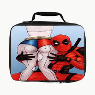 Onyourcases Deadpool and Sexy Harley Quinn Custom Lunch Bag Personalised Photo Adult Kids School Bento Food Picnics Brand New Work Trip Lunch Box Birthday Gift Girls Boys Tote Bag