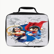 Onyourcases Wonder Woman and Superman lego Custom Lunch Bag Personalised Photo Adult Kids School Bento Food Picnics Brand New Work Trip Lunch Box Birthday Gift Girls Boys Tote Bag