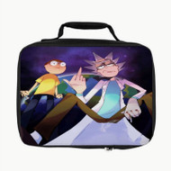Onyourcases Rick and Morty Middle Finger Custom Lunch Bag Personalised Photo Adult Kids School Bento Food Picnics Work Brand New Trip Lunch Box Birthday Gift Girls Boys Tote Bag