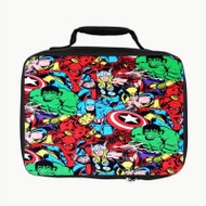 Onyourcases Marvel Comics Superhero Collage Custom Lunch Bag Personalised Photo Adult Kids School Bento Food Picnics Work Trip Lunch Box Brand New Birthday Gift Girls Boys Tote Bag