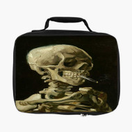 Onyourcases Skull of a Skeleton with Burning Cigarette by Van Gogh Custom Lunch Bag Personalised Photo Adult Kids School Bento Food Picnics Work Trip Lunch Box Birthday Gift Brand New Girls Boys Tote Bag