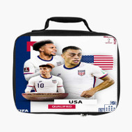 Onyourcases USA World Cup 2022 Custom Lunch Bag Personalised Photo Adult Kids School Bento Food Picnics Work Trip Lunch Box Birthday Gift Brand New Girls Boys Tote Bag