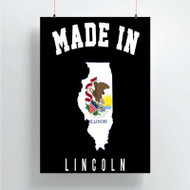 Onyourcases Made In Lincoln Illinois Custom Poster Silk Poster Wall Decor Home Decoration Wall Art Satin Silky Decorative Wallpaper Personalized Wall Hanging 20x14 Inch 24x35 Inch Poster