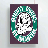 Onyourcases Anaheim Ducks NHL Art Custom Poster Silk Poster Wall Decor Home Decoration Wall Art Satin Silky Decorative Wallpaper Personalized Wall Hanging 20x14 Inch 24x35 Inch Poster