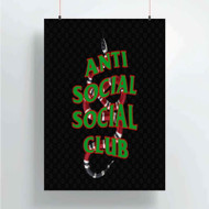 Onyourcases Anti Social Social Club Gucci Custom Poster Silk Poster Wall Decor Home Decoration Wall Art Satin Silky Decorative Wallpaper Personalized Wall Hanging 20x14 Inch 24x35 Inch Poster