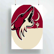 Onyourcases Arizona Coyotes NHL Custom Poster Silk Poster Wall Decor Home Decoration Wall Art Satin Silky Decorative Wallpaper Personalized Wall Hanging 20x14 Inch 24x35 Inch Poster