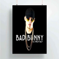 Onyourcases Bad Bunny Art Custom Poster Silk Poster Wall Decor Home Decoration Wall Art Satin Silky Decorative Wallpaper Personalized Wall Hanging 20x14 Inch 24x35 Inch Poster