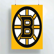 Onyourcases Boston Bruins NHL Art Custom Poster Silk Poster Wall Decor Home Decoration Wall Art Satin Silky Decorative Wallpaper Personalized Wall Hanging 20x14 Inch 24x35 Inch Poster