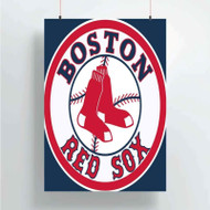 Onyourcases Boston Red Sox MLB Custom Poster Silk Poster Wall Decor Home Decoration Wall Art Satin Silky Decorative Wallpaper Personalized Wall Hanging 20x14 Inch 24x35 Inch Poster