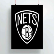 Onyourcases Brooklyn Nets NBA Art Custom Poster Silk Poster Wall Decor Home Decoration Wall Art Satin Silky Decorative Wallpaper Personalized Wall Hanging 20x14 Inch 24x35 Inch Poster