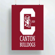 Onyourcases Canton Bulldogs NFL Custom Poster Silk Poster Wall Decor Home Decoration Wall Art Satin Silky Decorative Wallpaper Personalized Wall Hanging 20x14 Inch 24x35 Inch Poster