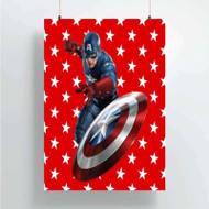 Onyourcases Captain America Custom Poster Silk Poster Wall Decor Home Decoration Wall Art Satin Silky Decorative Wallpaper Personalized Wall Hanging 20x14 Inch 24x35 Inch Poster