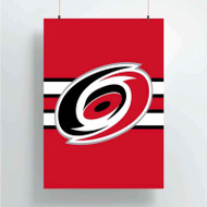 Onyourcases Carolina Hurricanes NHL Custom Poster Silk Poster Wall Decor Home Decoration Wall Art Satin Silky Decorative Wallpaper Personalized Wall Hanging 20x14 Inch 24x35 Inch Poster