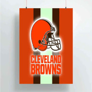Onyourcases Cleveland Browns NFL Custom Poster Silk Poster Wall Decor Home Decoration Wall Art Satin Silky Decorative Wallpaper Personalized Wall Hanging 20x14 Inch 24x35 Inch Poster