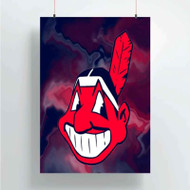 Onyourcases Cleveland Indians MLB Custom Poster Silk Poster Wall Decor Home Decoration Wall Art Satin Silky Decorative Wallpaper Personalized Wall Hanging 20x14 Inch 24x35 Inch Poster