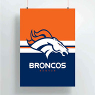 Onyourcases Denver Broncos NFL Custom Poster Silk Poster Wall Decor Home Decoration Wall Art Satin Silky Decorative Wallpaper Personalized Wall Hanging 20x14 Inch 24x35 Inch Poster