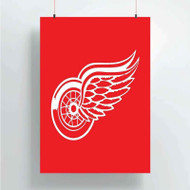 Onyourcases Detroit Red Wings NHL Art Custom Poster Silk Poster Wall Decor Home Decoration Wall Art Satin Silky Decorative Wallpaper Personalized Wall Hanging 20x14 Inch 24x35 Inch Poster