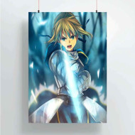 Onyourcases Fate Saber Stay Night Custom Poster Silk Poster Wall Decor Home Decoration Wall Art Satin Silky Decorative Wallpaper Personalized Wall Hanging 20x14 Inch 24x35 Inch Poster