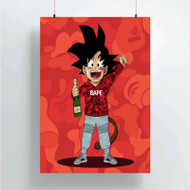 Onyourcases Goku Bape Custom Poster Silk Poster Wall Decor Home Decoration Wall Art Satin Silky Decorative Wallpaper Personalized Wall Hanging 20x14 Inch 24x35 Inch Poster