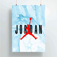 Onyourcases Jordan Blue Marble Custom Poster Silk Poster Wall Decor Home Decoration Wall Art Satin Silky Decorative Wallpaper Personalized Wall Hanging 20x14 Inch 24x35 Inch Poster