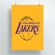Onyourcases LA Lakers NBA Custom Poster Silk Poster Wall Decor Home Decoration Wall Art Satin Silky Decorative Wallpaper Personalized Wall Hanging 20x14 Inch 24x35 Inch Poster