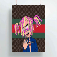 Onyourcases Lil Pump Gucci Gang Custom Poster Silk Poster Wall Decor Home Decoration Wall Art Satin Silky Decorative Wallpaper Personalized Wall Hanging 20x14 Inch 24x35 Inch Poster