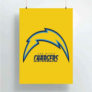 Onyourcases Los Angeles Chargers NFL Art Custom Poster Silk Poster Wall Decor Home Decoration Wall Art Satin Silky Decorative Wallpaper Personalized Wall Hanging 20x14 Inch 24x35 Inch Poster