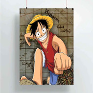 Onyourcases Luffy One Piece Custom Poster Silk Poster Wall Decor Home Decoration Wall Art Satin Silky Decorative Wallpaper Personalized Wall Hanging 20x14 Inch 24x35 Inch Poster