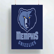 Onyourcases Memphis Grizzlies NBA Custom Poster Silk Poster Wall Decor Home Decoration Wall Art Satin Silky Decorative Wallpaper Personalized Wall Hanging 20x14 Inch 24x35 Inch Poster