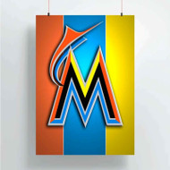 Onyourcases Miami Marlins MLB Custom Poster Silk Poster Wall Decor Home Decoration Wall Art Satin Silky Decorative Wallpaper Personalized Wall Hanging 20x14 Inch 24x35 Inch Poster