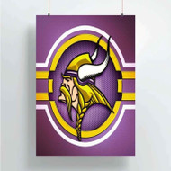 Onyourcases Minnesota Vikings NFL Custom Poster Silk Poster Wall Decor Home Decoration Wall Art Satin Silky Decorative Wallpaper Personalized Wall Hanging 20x14 Inch 24x35 Inch Poster