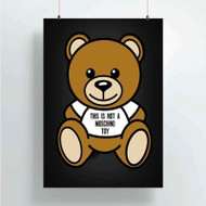 Onyourcases moschino bear Custom Poster Silk Poster Wall Decor Home Decoration Wall Art Satin Silky Decorative Wallpaper Personalized Wall Hanging 20x14 Inch 24x35 Inch Poster