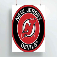 Onyourcases New Jersey Devils NHL Custom Poster Silk Poster Wall Decor Home Decoration Wall Art Satin Silky Decorative Wallpaper Personalized Wall Hanging 20x14 Inch 24x35 Inch Poster