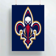 Onyourcases New Orleans Pelicans NBA Art Custom Poster Silk Poster Wall Decor Home Decoration Wall Art Satin Silky Decorative Wallpaper Personalized Wall Hanging 20x14 Inch 24x35 Inch Poster