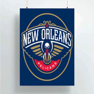 Onyourcases New Orleans Pelicans NBA Custom Poster Silk Poster Wall Decor Home Decoration Wall Art Satin Silky Decorative Wallpaper Personalized Wall Hanging 20x14 Inch 24x35 Inch Poster