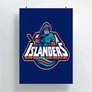 Onyourcases New York Islanders NHL Art Custom Poster Silk Poster Wall Decor Home Decoration Wall Art Satin Silky Decorative Wallpaper Personalized Wall Hanging 20x14 Inch 24x35 Inch Poster