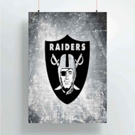 Onyourcases Oakland Raiders NFL Custom Poster Silk Poster Wall Decor Home Decoration Wall Art Satin Silky Decorative Wallpaper Personalized Wall Hanging 20x14 Inch 24x35 Inch Poster