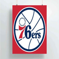 Onyourcases Philadelphia 76ers NBA Art Custom Poster Silk Poster Wall Decor Home Decoration Wall Art Satin Silky Decorative Wallpaper Personalized Wall Hanging 20x14 Inch 24x35 Inch Poster