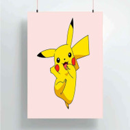 Onyourcases pikachu pokemon Art Custom Poster Silk Poster Wall Decor Home Decoration Wall Art Satin Silky Decorative Wallpaper Personalized Wall Hanging 20x14 Inch 24x35 Inch Poster